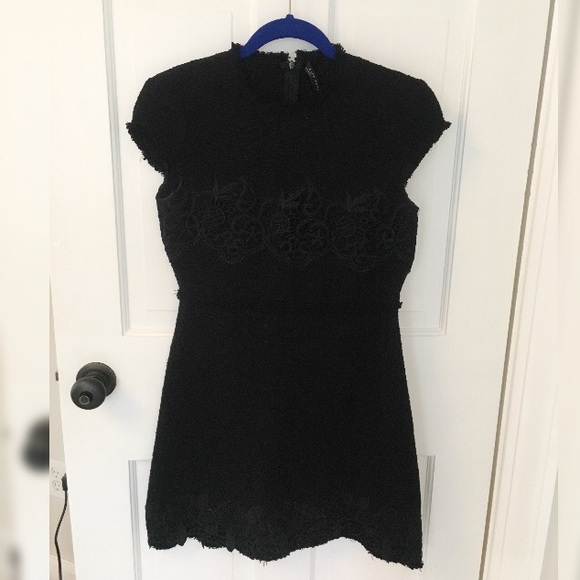 black tweed dress zara
